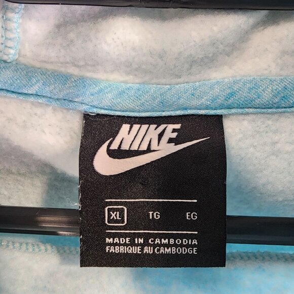 Girls Nike Blue Pullover Fleece Hoodie Sweatshirt Front Logo Long Sleeve Size XL - Picture 6 of 11